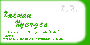 kalman nyerges business card